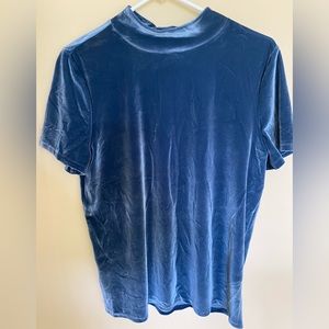 Express blue velvet top size large. Holiday weekend party special occasion NWT